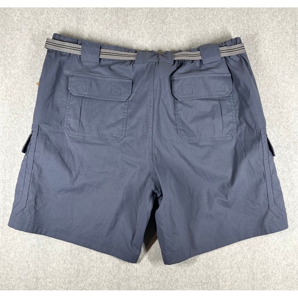 Duluth Trading Co Mens Cargo Shorts 3XL‎ Gray Pockets Nylon Belted NWT New - Picture 2 of 7
